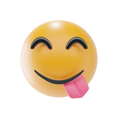 face savoring food emoji 3d icon and illustration