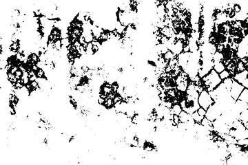 Abstract texture of scratches, cracks, chips. Grunge black and white background. Monochrome pattern of vintage surface.