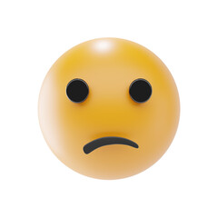 Fototapeta premium confused face emoji 3d icon and illustration