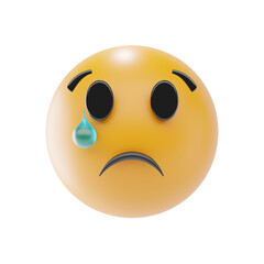 crying face emoji 3d icon and illustration