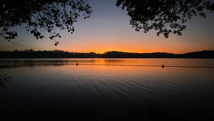 sunset over lake