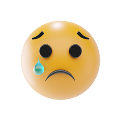 sad bat relieved face emoji 3d icon and illustration