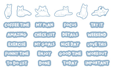 Planner stickers, Organizer tags, Printable planner stickers. Planners and weekly days label. Bullet journal stickers, planner, scrapbook stickers design.