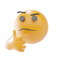 thinking face emoji 3d icon and illustration