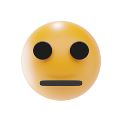 neutral face emoji 3d icon and illustration