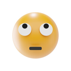 face with rolling eyes emoji 3d icon and illustration