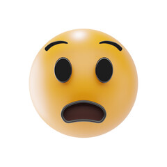 Fototapeta premium anguished face emoji 3d icon and illustration