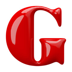 Red 3D Font Letter G uppercase