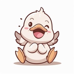 Obraz premium Cute cartoon duck with isolated background. Ideal for web design, marketing materials, and mobile apps.