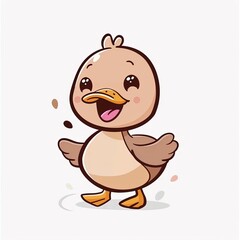 Fototapeta premium Cute cartoon duck with isolated background. Ideal for web design, marketing materials, and mobile apps.
