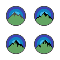 mountain vector logo or mountain circle illustration for various templates	