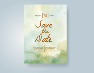 Wedding invitation with abstract watercolor background