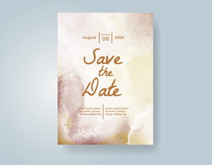 Wedding invitation with abstract watercolor background