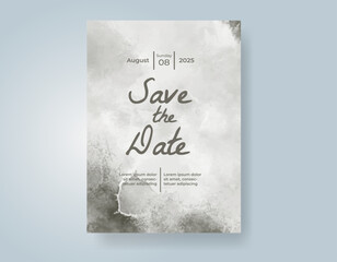 Wedding invitation with abstract watercolor background