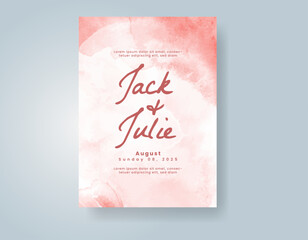 Wedding invitation with abstract watercolor background
