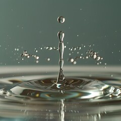 Captivating Droplet Rebound Freeze Frame Showcasing Fluid Dynamics and Minimalism