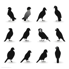 Obraz premium penguin silhouettes vector made by midjourney