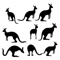 kangaroo silhouettes vector made by midjourney