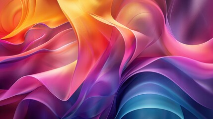 Obraz premium A colorful, flowing piece of fabric with a rainbow of colors