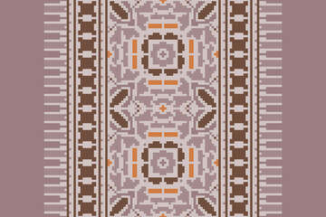 Fototapeta premium African Mexican pattern vector seamless. Abstract African art style seamless pattern. Hand drawn · Mexican flower traditional pattern background. Ethnic embroidery decoration ornament.