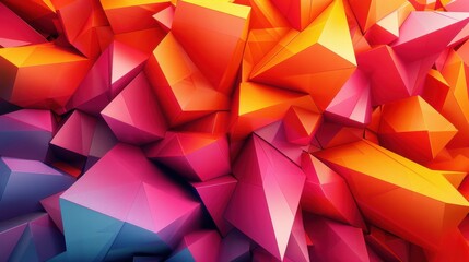 Fototapeta premium A colorful abstract image of triangles and squares