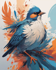 Obraz premium AI generative. Digital artwork of bird realis painting. 3