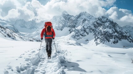 A man in a red jacket