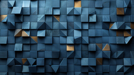 A 3D background with geometric shapes like squares and triangles arranged in a repeating pattern with subtle variations. This teaches the concept of pattern recognition and geometric shapes in 3D