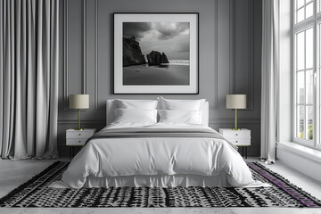 White and Gray Minimalistic Bedroom