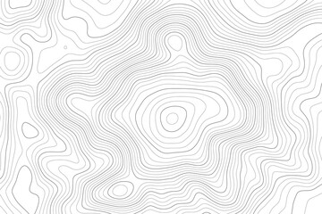 Geographical map, contour map, black lines on white background, vector design