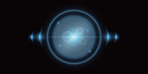 青い光のエフェクト素材