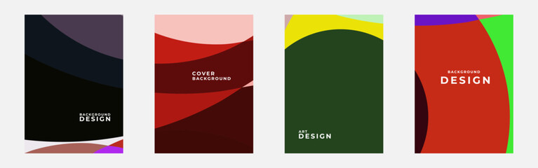 set of vibrant colorful cover design background