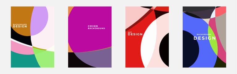 Fototapeta premium set of vibrant colorful cover design background