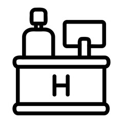 Illustration of hotel receptionist icon with style outline