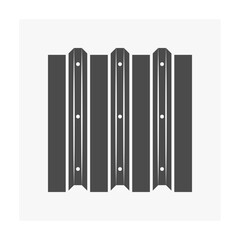 Metal sheet vector icon. Panel of iron steel with corrugated striped texture pattern. Modern construction material for cover wall, roof of industrial building i.e. warehouse, factory, garage.