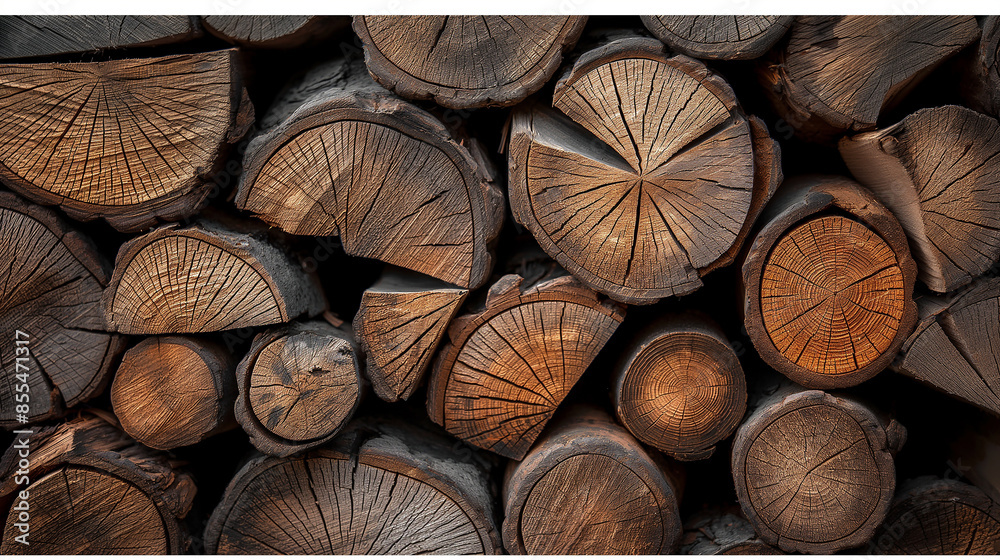 Aufkleber stack of firewood creating a beautiful natural pattern