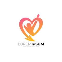 The person icon is in love, Charity design, heart logos