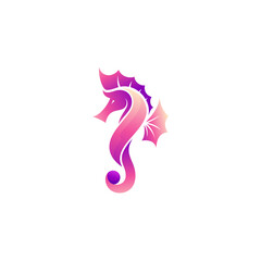Abstract Seahorse logo with 3d colorful design vector