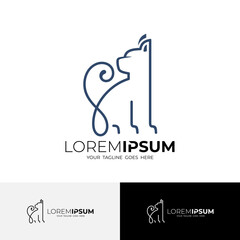 Pet shop logo simple, Cat icon with line style