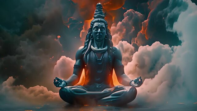 Conceptual representation of Shiva, the Hindu god of power and spirituality.