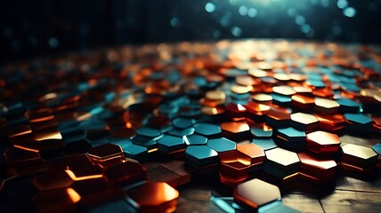 Obraz premium Hexagon pattern background. Modern technology and network concept 3D illustration