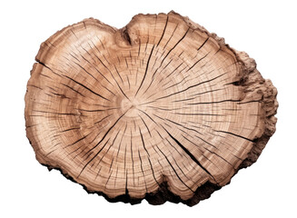 Cross section of a big tree isolated on transparent background
