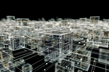 Obraz premium Abstract translucent electronics circuit board with glowing light white tone for background in concept technology, A.I., AI, digital, quantum computing