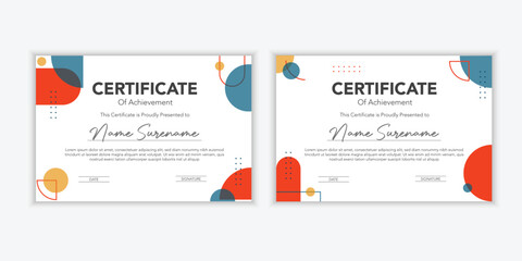 Colorful colourful modern certificate template for corporate, achievement, diploma, award, graduation, completion, appreciation, acknowledgement, recognition etc.