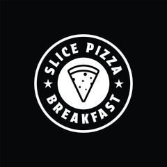 slice pizza logo design concept vintage retro label circle