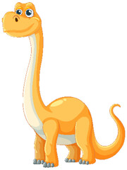 Adorable orange dinosaur with a long neck © blueringmedia