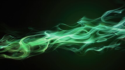  "Green Fire Isolated on Black Background: Striking Visual Effect"