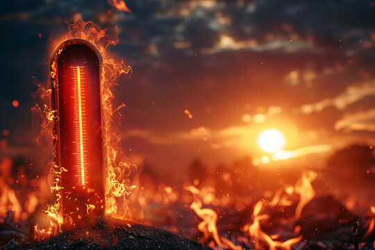 Maximum Temperature Thermometer Under Scorching Heat