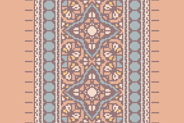 African Mexican pattern vector seamless. Abstract African art style seamless pattern. Hand drawn · Mexican flower traditional pattern background. Ethnic embroidery decoration ornament.