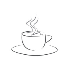 Coffee Cup Icon. Illustration of Hot Coffee with steam.
